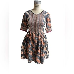 Label Ritu Kumar 1 blue printed mini dress